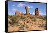 Balanced Rock, Arches National Park, Utah, United States of America, North America-Gary Cook-Framed Stretched Canvas