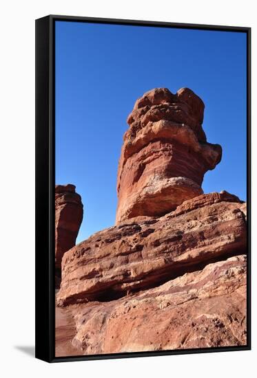 Balanced Rock Formation-Georgia Evans-Framed Stretched Canvas