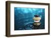 Balanced Stones in Water-SSilver-Framed Photographic Print