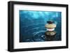Balanced Stones in Water-SSilver-Framed Photographic Print