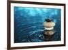 Balanced Stones in Water-SSilver-Framed Photographic Print