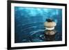 Balanced Stones in Water-SSilver-Framed Photographic Print