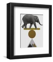 Balancing Act - Elephant-Dana Shek-Framed Art Print