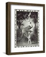 Balancing An Elephant!-The Vintage Collection-Framed Premium Giclee Print