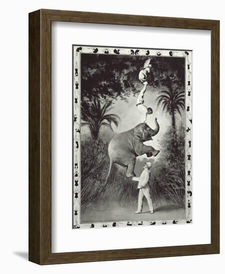 Balancing An Elephant!-The Vintage Collection-Framed Premium Giclee Print