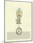 Balancing Cat-Jazzberry Blue-Mounted Art Print