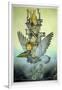 Balancing Girl on Mechanical Bird on Tightrope-Wayne Anderson-Framed Giclee Print