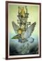 Balancing Girl on Mechanical Bird on Tightrope-Wayne Anderson-Framed Giclee Print