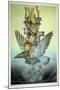 Balancing Girl on Mechanical Bird on Tightrope-Wayne Anderson-Mounted Giclee Print