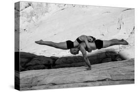 Balancing pair of gymnasts, Overton, Nevada, USA-Pete Saloutos-Stretched Canvas