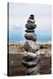 Balancing Rocks on Beach Photo Poster Print-null-Stretched Canvas