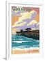 Balboa, California - Balboa Pier since 1906-Lantern Press-Framed Art Print