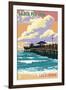 Balboa, California - Balboa Pier since 1906-Lantern Press-Framed Art Print