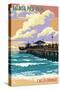 Balboa, California - Balboa Pier since 1906-Lantern Press-Stretched Canvas