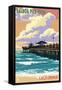 Balboa, California - Balboa Pier since 1906-Lantern Press-Framed Stretched Canvas