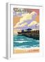 Balboa, California - Balboa Pier since 1906-Lantern Press-Framed Art Print