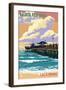 Balboa, California - Balboa Pier since 1906-Lantern Press-Framed Art Print