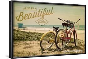 Balboa, California - Life is a Beautiful Ride - Beach Cruisers-Lantern Press-Framed Art Print