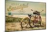 Balboa, California - Life is a Beautiful Ride - Beach Cruisers-Lantern Press-Mounted Art Print