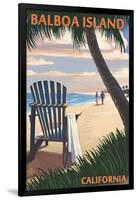 Balboa Island, California - Beach Chair-Lantern Press-Framed Art Print