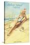 Balboa Island, California - Pin-up Girl - Blonde Adventuress on the Beach-Lantern Press-Stretched Canvas