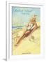 Balboa Island, California - Pin-up Girl - Blonde Adventuress on the Beach-Lantern Press-Framed Art Print