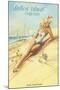 Balboa Island, California - Pin-up Girl - Blonde Adventuress on the Beach-Lantern Press-Mounted Art Print