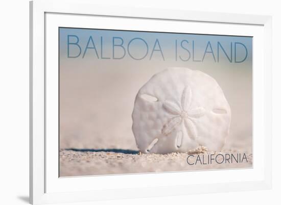 Balboa Island, California - Sand Dollar and Beach-Lantern Press-Framed Art Print