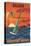 Balboa - Newport Beach, California - Windsurfers-Lantern Press-Stretched Canvas