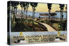 Balboa Park View of City, Panama-CA Expo - San Diego, CA-Lantern Press-Stretched Canvas