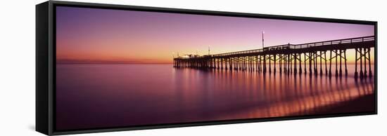 Balboa Pier at Sunset, Newport Beach, Orange County, California, Usa-null-Framed Stretched Canvas