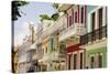 Balconies of Calle Del Cristo San Juan-George Oze-Stretched Canvas