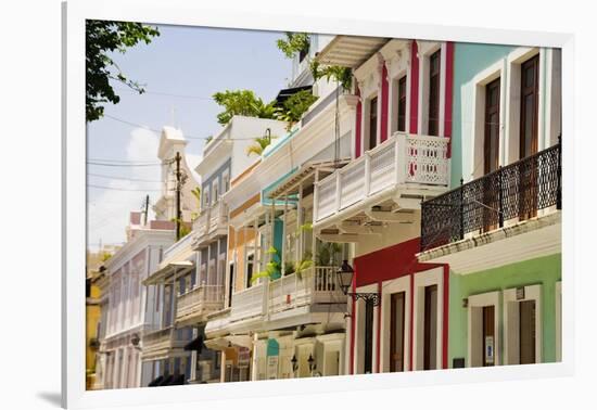 Balconies of Calle Del Cristo San Juan-George Oze-Framed Photographic Print