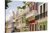 Balconies of Calle Del Cristo San Juan-George Oze-Stretched Canvas