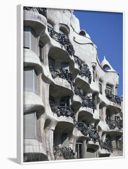 Balconies on the Casa Mila, a Gaudi House, in Barcelona, Cataluna, Spain-Nigel Francis-Framed Photographic Print