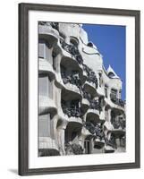 Balconies on the Casa Mila, a Gaudi House, in Barcelona, Cataluna, Spain-Nigel Francis-Framed Photographic Print