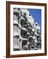 Balconies on the Casa Mila, a Gaudi House, in Barcelona, Cataluna, Spain-Nigel Francis-Framed Photographic Print