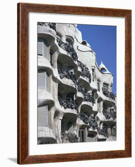 Balconies on the Casa Mila, a Gaudi House, in Barcelona, Cataluna, Spain-Nigel Francis-Framed Photographic Print