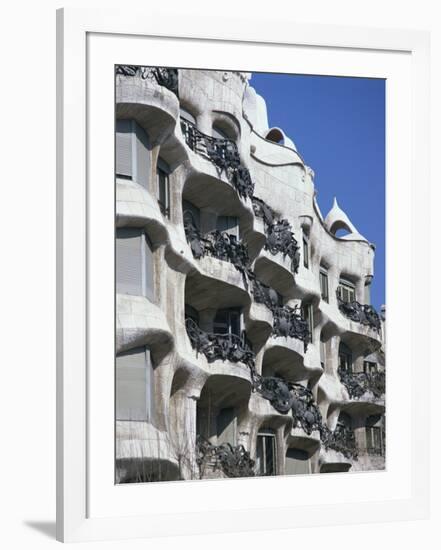 Balconies on the Casa Mila, a Gaudi House, in Barcelona, Cataluna, Spain-Nigel Francis-Framed Photographic Print