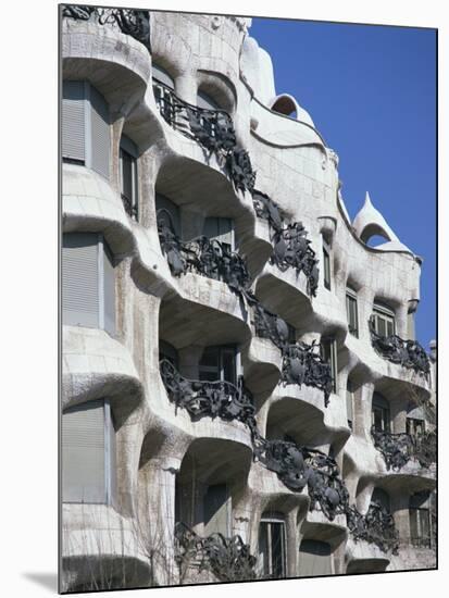 Balconies on the Casa Mila, a Gaudi House, in Barcelona, Cataluna, Spain-Nigel Francis-Mounted Photographic Print