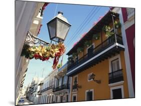 Balconies on Typical Street in the Old Town, San Juan, Puerto Rico, Central America-Ken Gillham-Mounted Photographic Print