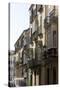 Balconies Overlooking the Narrow Streets of Malaga, Andalucia, Spain-Natalie Tepper-Stretched Canvas