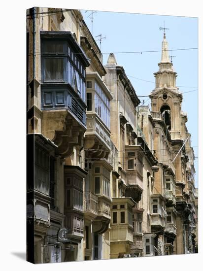 Balconies, St Pauls Street, Valletta, Malta-Peter Thompson-Stretched Canvas