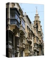 Balconies, St Pauls Street, Valletta, Malta-Peter Thompson-Stretched Canvas