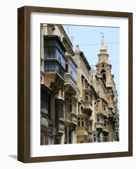 Balconies, St Pauls Street, Valletta, Malta-Peter Thompson-Framed Photographic Print