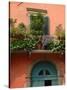 Balcony Garden in Historic Town Center, Verona, Italy-Lisa S. Engelbrecht-Stretched Canvas