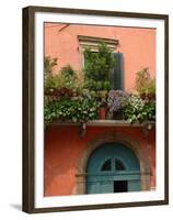 Balcony Garden in Historic Town Center, Verona, Italy-Lisa S. Engelbrecht-Framed Premium Photographic Print