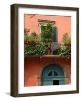 Balcony Garden in Historic Town Center, Verona, Italy-Lisa S. Engelbrecht-Framed Photographic Print