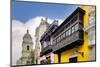 Balcony of the Goyeneche House and San Pedro Church, Lima, Peru-G&M Therin-Weise-Mounted Photographic Print