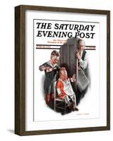 "Bald Baby," Saturday Evening Post Cover, June 20, 1925-Harry C. Edwards-Framed Giclee Print